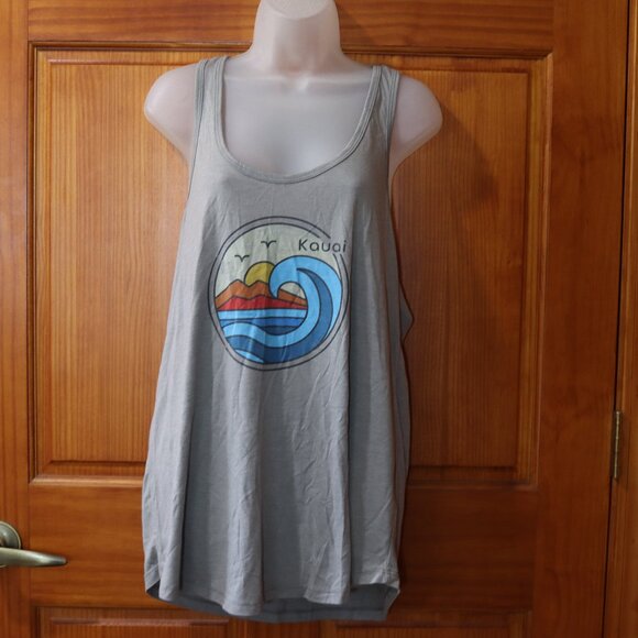 Cariloha Kauai Gray Hawaii Graphic Tank Top XL - Picture 1 of 8